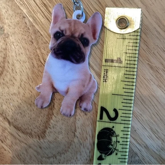 Fawn Frenchie keychain NEW French Bulldog fawn purse charm - Picture 4 of 5